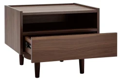 Miliboo Table De Chevet-Table de chevet avec rangements finition bois foncé noyer L50 cm SANAA