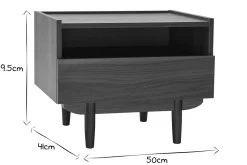 Miliboo Table De Chevet-Table de chevet avec rangements finition bois foncé noyer L50 cm SANAA