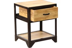 Miliboo Table De Chevet-Table de chevet avec tiroir industrielle en bois manguier massif INDUSTRIA
