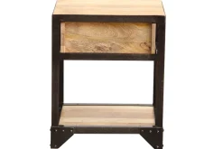 Miliboo Table De Chevet-Table de chevet avec tiroir industrielle en bois manguier massif INDUSTRIA