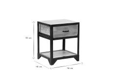 Miliboo Table De Chevet-Table de chevet avec tiroir industrielle en bois manguier massif INDUSTRIA