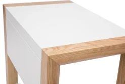 Miliboo Table De Chevet-Table de chevet blanc et bois clair frêne massif L55 cm ARMEL