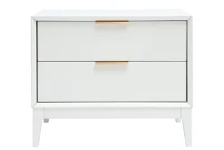 Miliboo Table De Chevet-Table de chevet blanche mat et métal doré avec rangements L60 cm GIANA