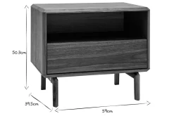 Miliboo Table De Chevet-Table de chevet bois foncé noyer L60 cm SUVA