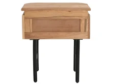 Miliboo Table De Chevet-Table de chevet en bois massif et métal noir avec tiroir L45 cm NAPOLI