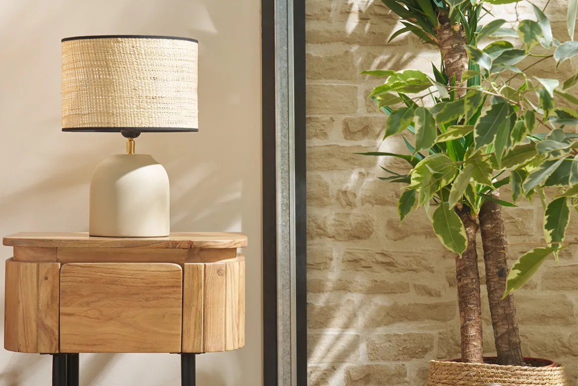 Miliboo Table De Chevet-Table de chevet en bois massif et métal noir avec tiroir L45 cm NAPOLI