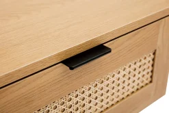 Miliboo Table De Chevet-Table de chevet finition bois clair, cannage rotin et métal noir L50 cm MANILLE