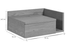 Miliboo Table De Chevet-Table de chevet murale finition bois chêne clair avec tiroir L40 cm NASTY