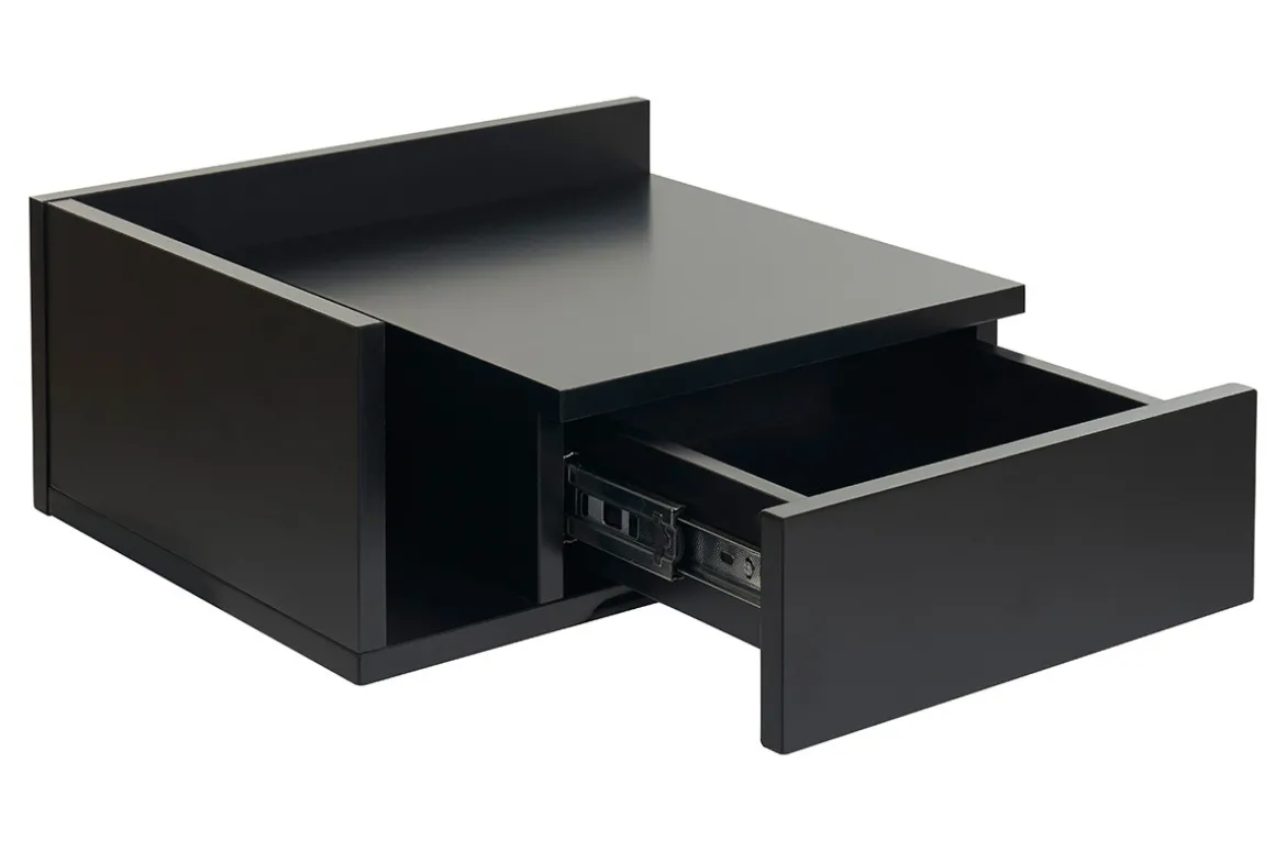Miliboo Table De Chevet-Table de chevet murale noire avec tiroir L40 cm NASTY