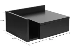 Miliboo Table De Chevet-Table de chevet murale noire avec tiroir L40 cm NASTY