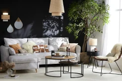 Miliboo Table De Chevet-Table de chevet ronde avec tiroir bois et métal noir D41 cm KORAL