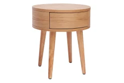 Miliboo Table De Chevet-Table de chevet ronde en bois clair avec tiroir D45 cm JUDITH