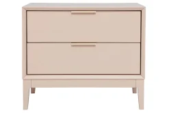 Miliboo Table De Chevet-Table de chevet rose poudré et métal doré avec rangements L60 cm GIANA