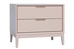 Miliboo Table De Chevet-Table de chevet rose poudré et métal doré avec rangements L60 cm GIANA