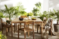 Miliboo Table De Jardin-Table de jardin carrée en bois massif L147 cm AKIS