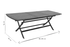 Miliboo Table De Jardin-Table de jardin extensible rallonges intégrées en bois massif L180-240 cm CANOPEE