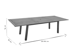 Miliboo Table De Jardin-Table de jardin extensible rallonges intégrées en bois massif L210-300 cm MAYEL