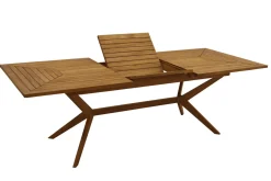 Miliboo Table De Jardin-Table de jardin extensible rallonges intégrées en bois massif L180-240 cm SANTO