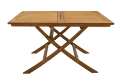 Miliboo Table De Jardin-Table de jardin pliante carrée en bois massif L140 cm SANTIAGO