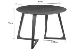 Miliboo Table À Manger Fixe-Table design ronde en bois massif L115 cm BANDOL