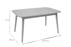 Miliboo Table Extensible-Table extensible rallonges intégrées rectangulaire en bois clair chêne L140-170 cm ANK