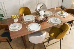 Miliboo Table Extensible-Table extensible rallonges intégrées rectangulaire en bois foncé noyer L160-240 cm LAHO