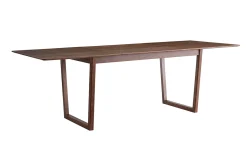 Miliboo Table Extensible-Table extensible rallonges intégrées rectangulaire en bois foncé noyer L160-240 cm LAHO