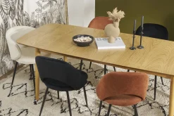 Miliboo Table Extensible-Table extensible rallonges intégrées rectangulaire en bois clair chêne L180-220 cm EGO