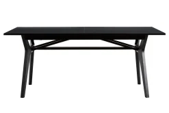 Miliboo Table Extensible-Table extensible rallonges intégrées rectangulaire en bois noir L180-220 cm FOSTER