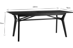 Miliboo Table Extensible-Table extensible rallonges intégrées rectangulaire en bois noir L180-220 cm FOSTER