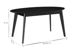Miliboo Table Extensible-Table extensible rallonges intégrées rectangulaire en bois noir L160-200 cm MARIK