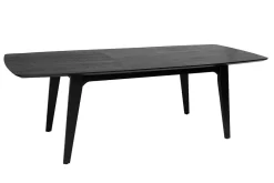 Miliboo Table Extensible-Table extensible rallonges intégrées rectangulaire en bois noir chêne L180-230 cm FIFTIES