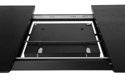 Miliboo Table Extensible-Table extensible rallonges intégrées rectangulaire en bois noir chêne L180-230 cm FIFTIES