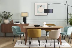 Miliboo Table Extensible-Table extensible rallonges intégrées rectangulaire en bois blanc et clair chêne L180-230 cm FIFTIES