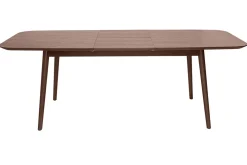 Miliboo Table Extensible-Table extensible rallonges intégrées rectangulaire en bois foncé noyer L160-210 cm ANK