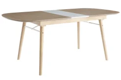 Miliboo Table Extensible-Table extensible rallonges intégrées rectangulaire en bois clair chêne L150-180 cm SHELDON