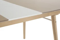 Miliboo Table Extensible-Table extensible rallonges intégrées rectangulaire en bois clair chêne L150-180 cm SHELDON