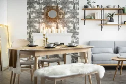 Miliboo Table Extensible-Table extensible rallonges intégrées rectangulaire en bois clair chêne L150-180 cm SHELDON