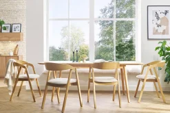 Miliboo Table Extensible-Table extensible rallonges intégrées rectangulaire en bois clair chêne L160-210 cm ANK