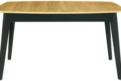 Miliboo Table Extensible-Table extensible rallonges intégrées rectangulaire bois et noir L140-180 cm MEENA