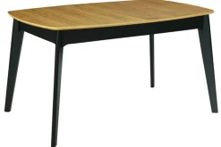 Miliboo Table Extensible-Table extensible rallonges intégrées rectangulaire bois et noir L140-180 cm MEENA