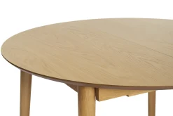 Miliboo Table Extensible-Table extensible rallonges intégrées ronde en bois clair chêne L115-154 cm EGO