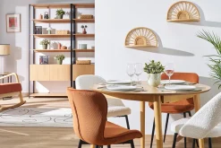 Miliboo Table Extensible-Table extensible rallonges intégrées ronde en bois clair chêne L115-154 cm EGO