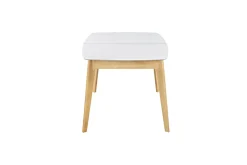 Miliboo Table Extensible-Table extensible rallonges intégrées rectangulaire blanc et bois L140-180 cm MEENA
