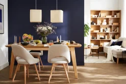 Miliboo Table Extensible-Table extensible rallonges intégrées rectangulaire en bois clair L180-230 cm FIFTIES