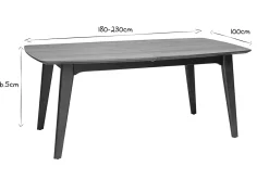 Miliboo Table Extensible-Table extensible rallonges intégrées rectangulaire en bois foncé noyer L180-230 cm FIFTIES
