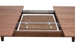 Miliboo Table Extensible-Table extensible rallonges intégrées rectangulaire en bois foncé noyer L180-230 cm FIFTIES