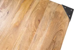 Miliboo Table De Bar / Bar-Table haute industrielle carrée en bois manguier massif et métal L88 cm MADISON