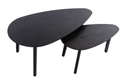 Miliboo Table Basse-Tables basses gigognes bois noir (lot de 2) ARTIK