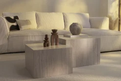 Miliboo Table Basse-Tables basses gigognes design effet travertin (lot de 2) CALLA